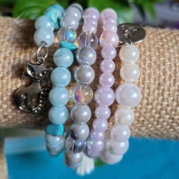 One-of-a-Kind Colorful Multi-Layer Memory Wire Wrist Wraps - Picture 1 of 3